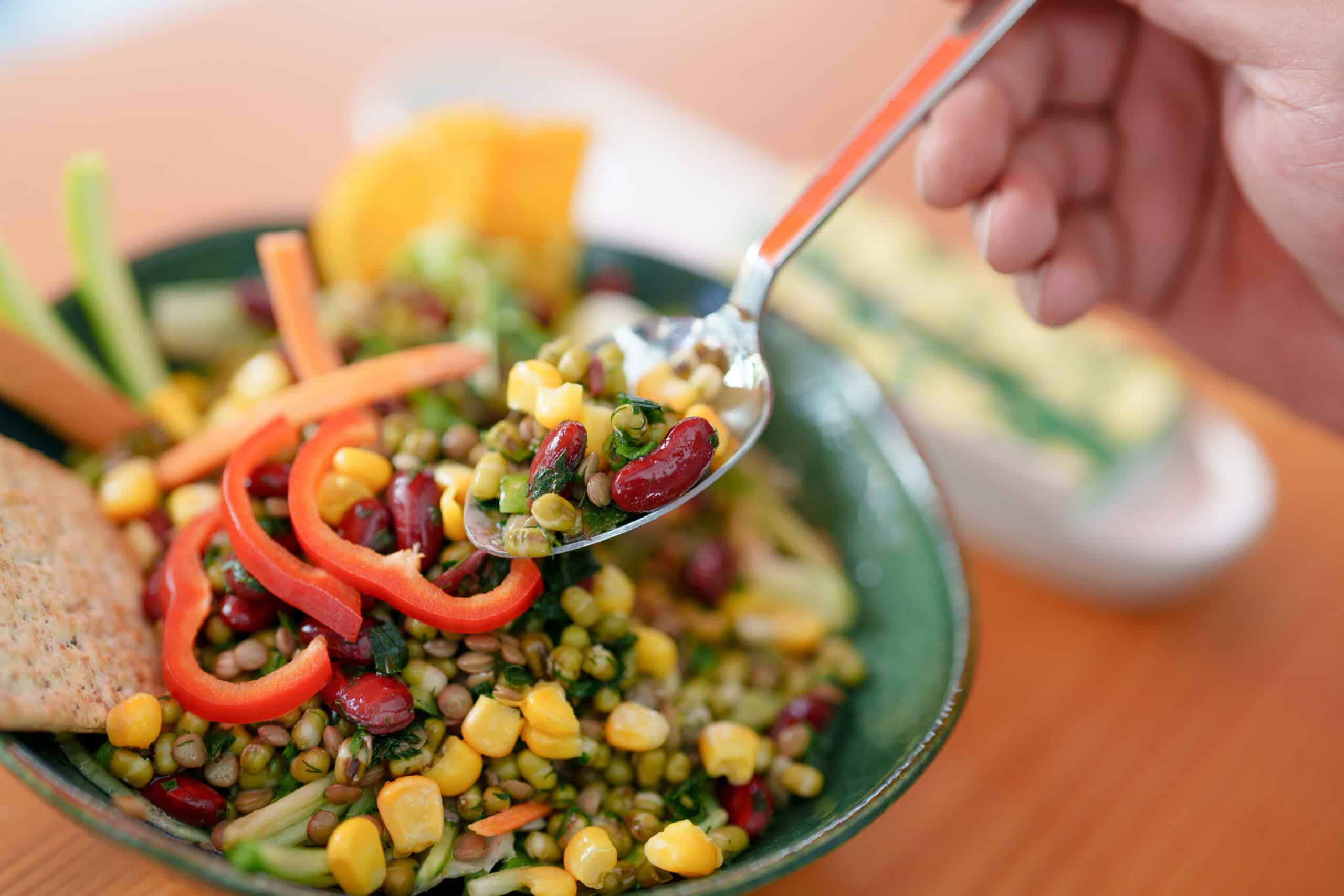 Mixed grain salad with green beans